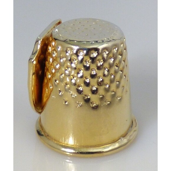 Myrtle Beach SC Thimble Souvenir The Palace Theater Gold Tone Metal Vintage - Picture 11 of 11